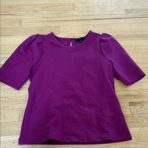 J. Crew Short Sleeve Crewneck Top in Deep Fuchsia